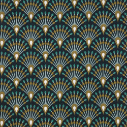Printed Acryl Coated Cotton GINZA Night / Bronze